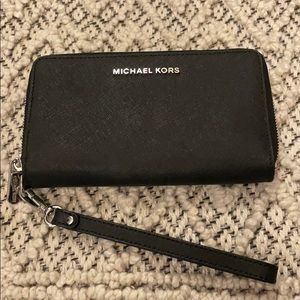 Michael Kors black wristlet